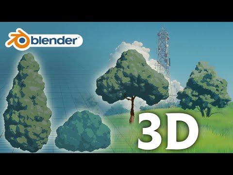 Ghibli Style Anime Trees and Bushes in Blender (Geometry Nodes + Shader Nodes)