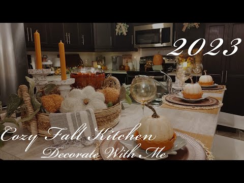 🍁 2023 FALL KITCHEN DECORATE WITH ME/EARLY FALL DECORATE WITH ME/COZY FARMHOUSE