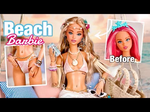 Custom Beach Girl Barbie Doll! (Mermaid Makeover)