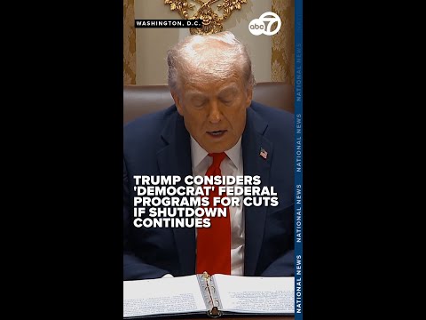 Trump vows to cut Democrat federal programs if government shutdown continues