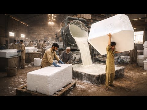 Amazing Secret Liquid to Giant Foam: Step By Step Polyurethane PU White Foam Manufacturing Process