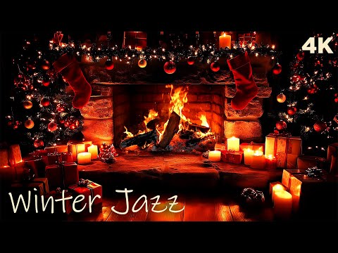Cozy Christmas Fireplace 🎄Soft Piano Jazz by the Fireplace 🎄 Warm Winter Ambience 2025