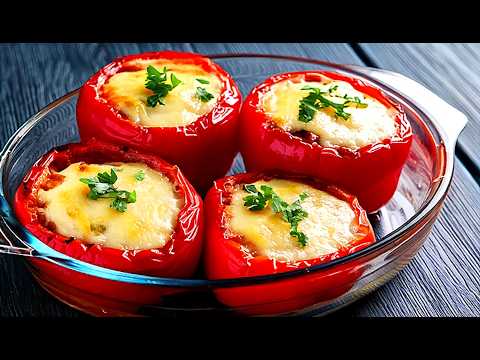 Ich mache diese gefüllten Paprikaschoten alle drei Tage. Leckeres Abendessen in nur 10 Minuten!