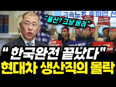 현대차가 울산에 단종 모델만 남기고 탈출한 충격적 이유, 생산직 몰락 시나리오 발동했다
