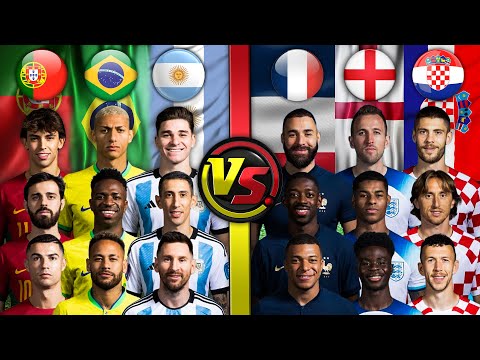 Argentina Brazil Portugal 🆚 France England Croatia 🔥 Trio Comparison 💪
