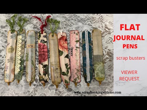 HOW TO MAKE "FLAT JOURNAL PENS" FOR OUR JOURNALS ~ Scrap busters ~ VIEWER REQUEST