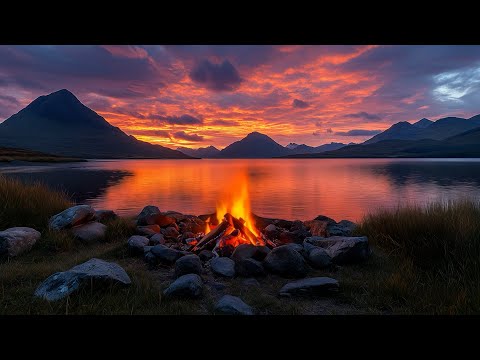 Tranquil Night by the Water 🔥 Cozy Fire Ambience for Rest