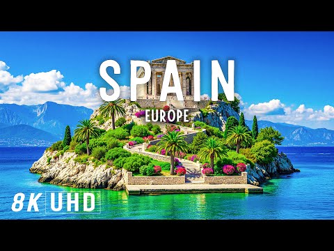 8K Spain | Treasures of Sunlit Coasts, Vibrant Cities & Alhambra Wonder Adventures | 8K UHD 120FPS