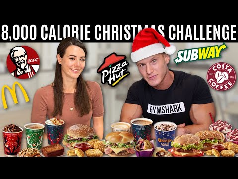 8,000 CALORIE Christmas Fast Food Menu Challenge!