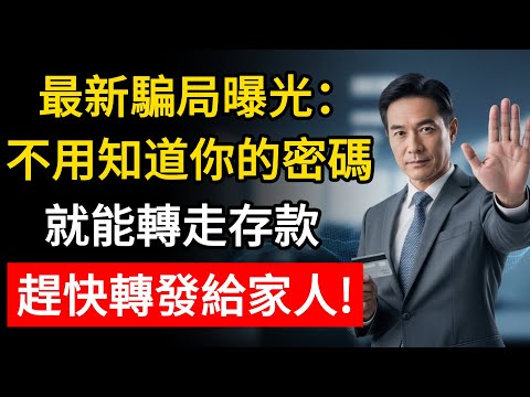 最新騙局曝光：不用知道你的密碼，就能轉走存款，趕快轉發給家人！