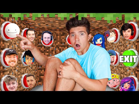100 Minecraft YouTuber Mystery Buttons!