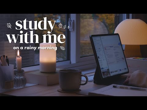 🌧️ 3-HOUR STUDY WITH ME on a Rainy Morning | 🍂 Gentle Rain Sounds | No Music | Pomodoro 50/10