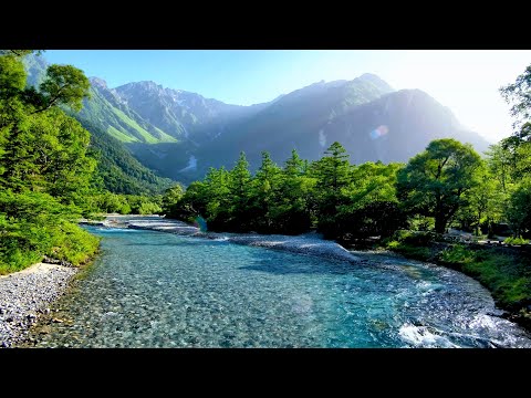 Turquoise Mountain River at Dawn – Pure Water Sounds, No Birds | Peaceful Nature Ambience for Sleep.