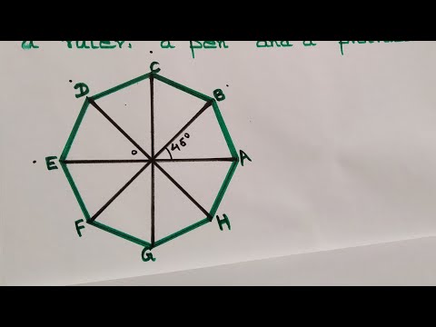 Draw a regular octagon using a protractor