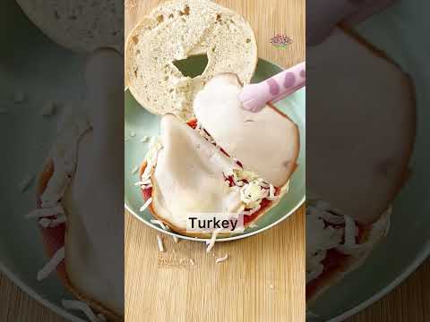 Microwave Breakfast Idea | Melted Cheese Turkey Bagel #bearbearkitchen