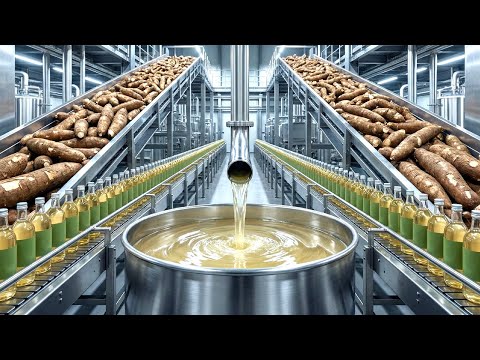 Inside the Factory: Turning Tons of Cassava into Premium Liquor Every Day (Full Process)