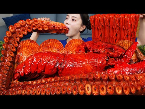 [Mukbang ASMR] Seafood FLEX 🔥 Giant Octopus Leg 🐙 Lobster 🦞 Spicy Seafood Eatingshow Recipe Ssoyoung