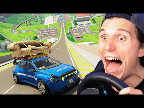 Ich springe mit 13 ZUFÄLLIG GENERIERTEN Autos über die XXL Sprungschanze | BeamNG