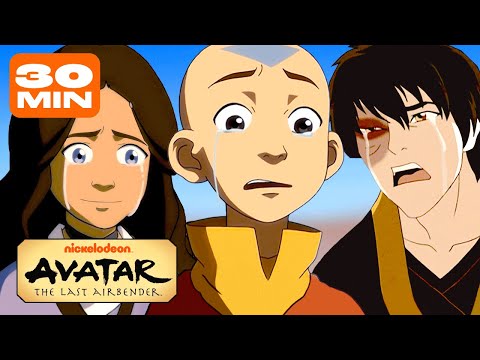 Aang's Fearful & Tearful Moments 😢 w/ Katara & Zuko | Avatar: The Last Airbender