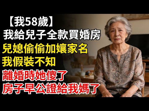 我58歲,給兒子全款買婚房,兒媳卻偷偷加娘家名,我假裝不知,離婚時她傻了:房子不是早公證給我媽了嗎?#晚年生活#人生智慧#家庭關係#親子教育#情感故事