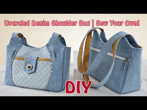 Cut & Sew a Beautiful, Roomy Shoulder Bag from Jeans!