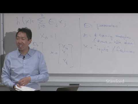 Stanford CS229: Machine Learning - Linear Regression and Gradient Descent |  Lecture 2 (Autumn 2018)