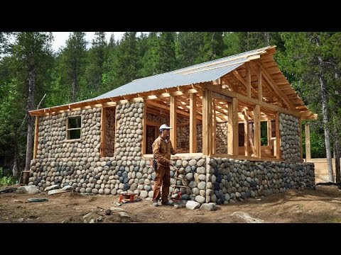 This Man Building the  DIY Log Cabin / Working OFF GRID / Second Year REVIEW.