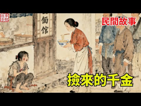 面館收留瘋癲女娃，鄰居避之不及，壹年後富商帶萬兩黃金堵門，老板娘嚇傻：她竟是...      #民間故事#情感 #睡前故事#人生感悟
