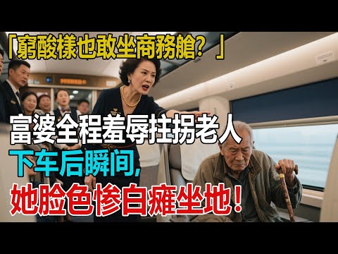 「穷酸样也敢坐商务舱?」富婆全程羞辱拄拐老人,下车后瞬间脸色惨白瘫坐地!
