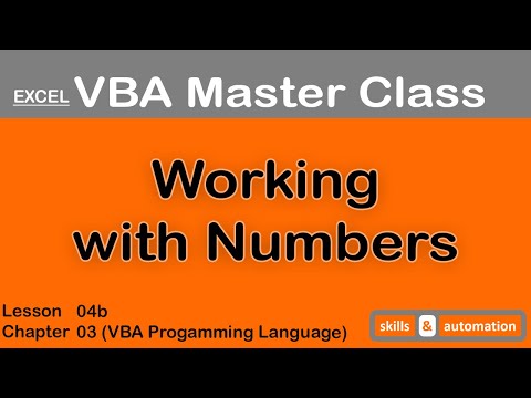 Working with Numbers || Excel VBA Master Class || 3.4b