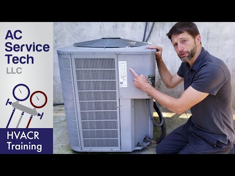 Reading the Rating Plates of an Air Conditioner!  Size, Refrigerant, Pressure, Electrical