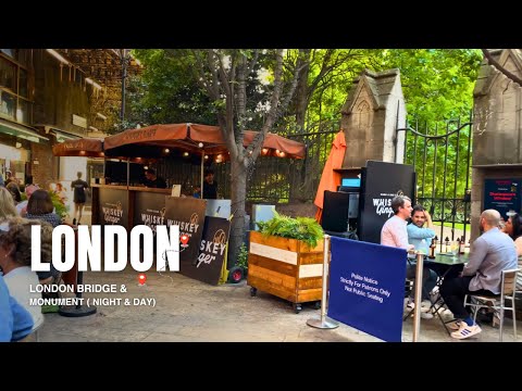 London DAY VS NIGHT | 4K Walking Tour | Borough Market and London Bridge Virtual Tour