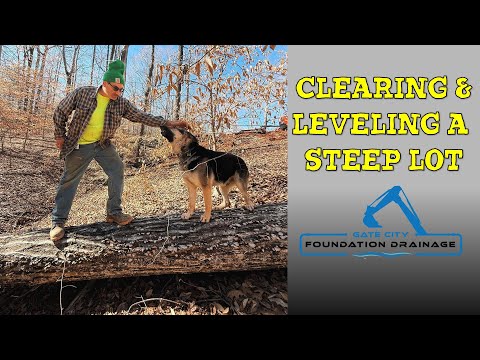 Clearing and leveling a steep vacant lot Part 1 of
