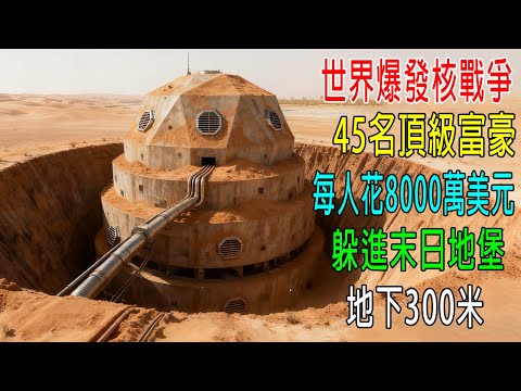 世界爆發核戰爭，45名頂級富豪，每人花8000萬美刀，躲進末日地堡，地下300米！怎料是驚天陰謀