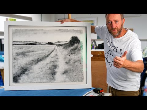 Charcoal Drawing | how I float frame my drawings