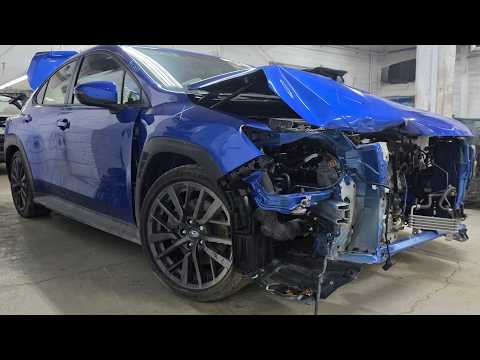 Crashed Subaru WRX: Frame Bent, Hood Crushed... Let's Fix EVERYTHING!