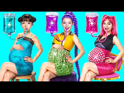 KPop Demon Hunters en el Hospital: Pobre vs Rica vs Giga Rica: ¡Huntrix Embarazada | BaBaBop Español
