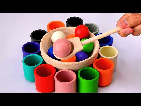 🌈 Learn Colors for Kids| Match Rainbow Balls & Cups - Learn Colors, Numbers for Toddlers and Babies!