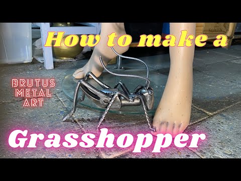 How to make a metal art grasshopper sculpture from old tools