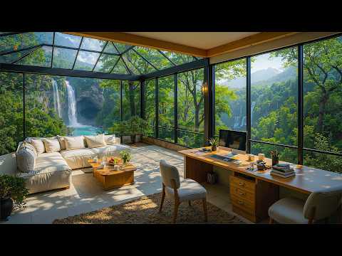 Peaceful Retreat Ambience in the Forest | Tranquil Morning Jazz & Nature Therapy for Study, Work