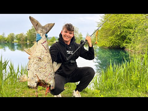 15 kg bighead carp bitten to pieces - we hunt the monster!!😳