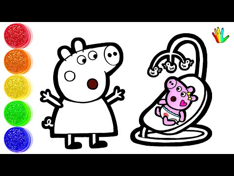 How to Draw Peppa and Chloé with Baby Evie 🍼💛 Super Cute Scene! - Bee Art TV