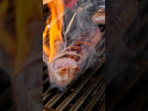 그릴에 구운 소세지와 모짜렐라 치즈 토핑 / grilled sausage with mozzarella cheese - korean street food