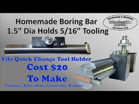 Homemade Boring Bar 1.5" Diameter For Brazed Carbide or HSS Tooling - Turn, Thread, Groove