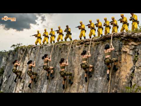 Japanese soldiers close in — female agent climbs down the cliff to escape,then slaughters them all!