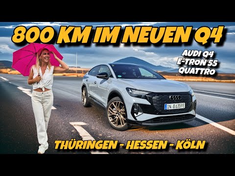 Neuer Audi Q4 e-tron 55 elektro auf Langstrecke! Gotha & Frau Holle Land Germerode