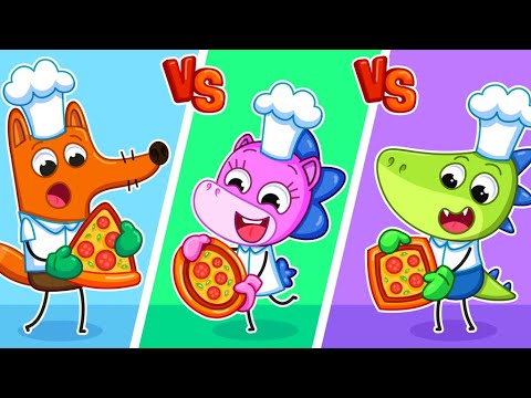 Коло vs Квадрат vs Трикутник — Піца Челендж 🍕😋 | Навчальні мультфільми | Крихітка Мімі🦄