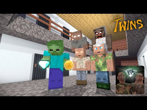 MONSTER MOBS THE TWINS ESCAPE CHALLENGE WITH GRANNY AND GRANDPA MINECRAFT ANIMATION