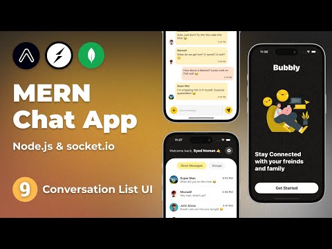 Build a Full Stack Chat App using Socket.io & Expo Router #9 - Conversation List UI