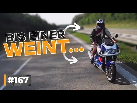 Lebensmüde Motorradfahrer, rasende LKWs und mit Trolli auf Mittelstreifen! | #GERMAN #DASHCAM | #167